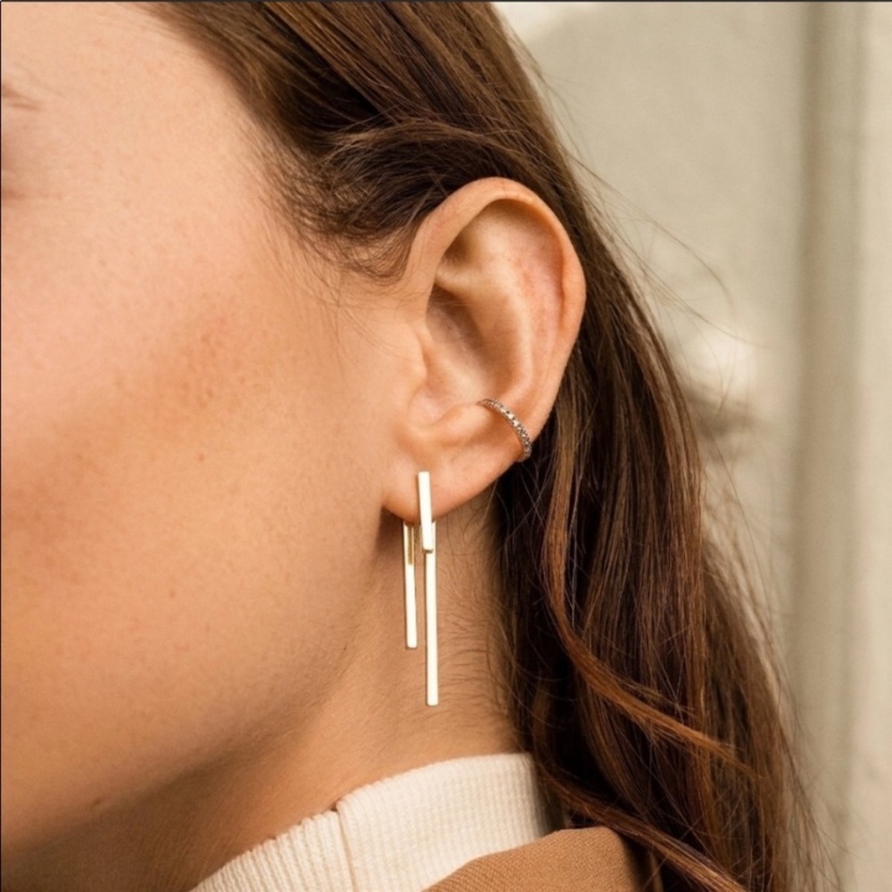 AuRate NY Tribar Ear Jacket 14kt gold vermeil